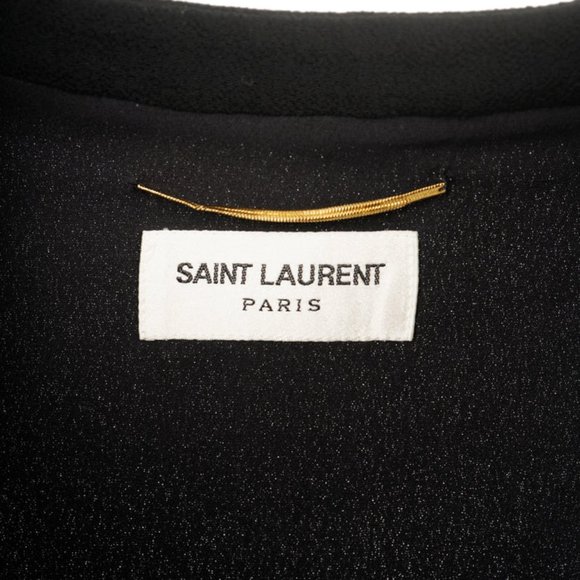 SAINT LAURENT SHORT SLEEVE MINI DRESS WITH BOW TIE AND EMBELLISHED BUTTONS - Picture 5 of 5